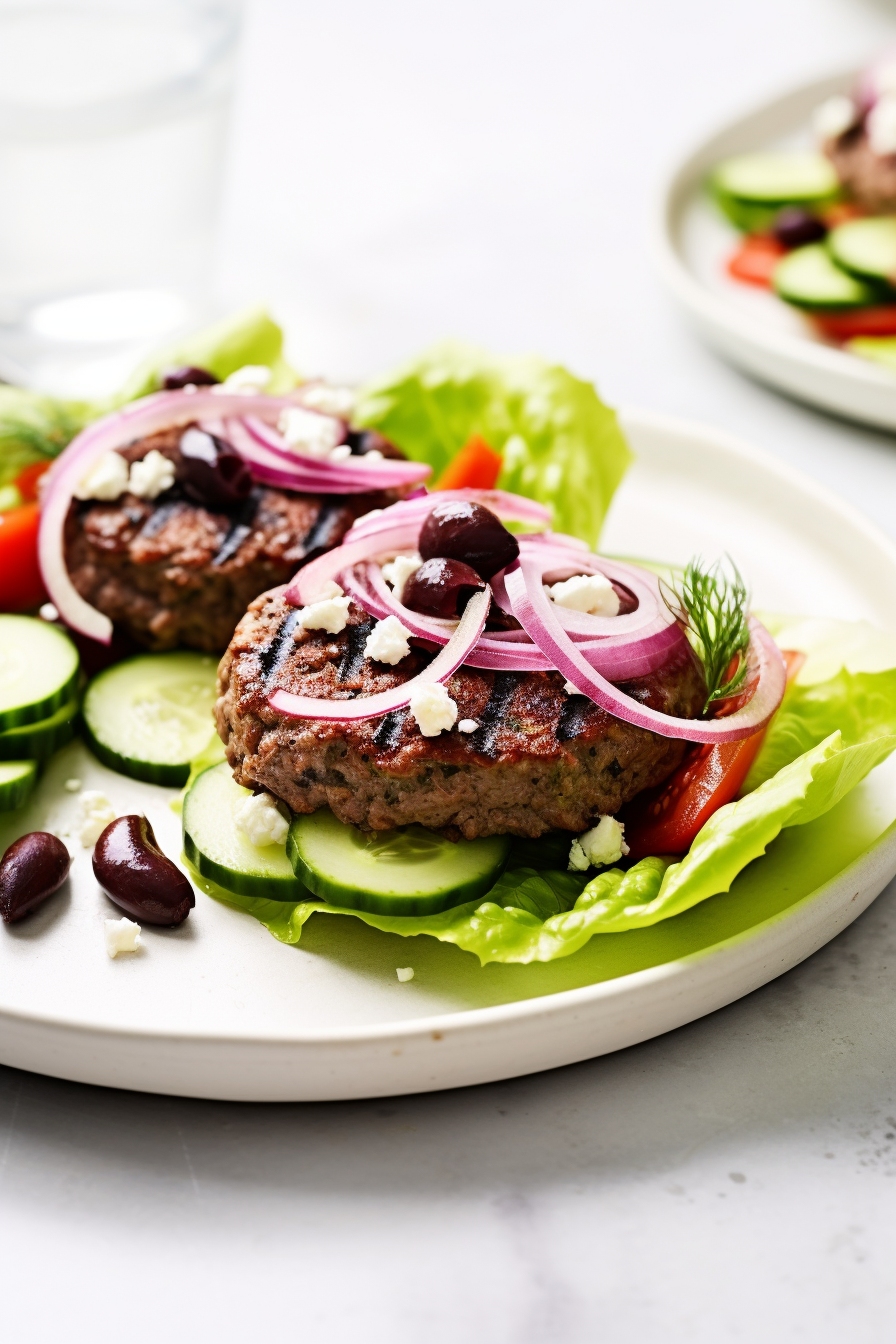 Keto Lamb Burgers with Feta and Olives