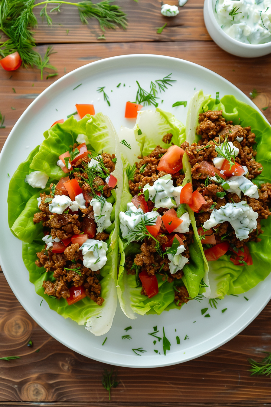 Keto Lamb Tacos with Tzatziki Sauce
