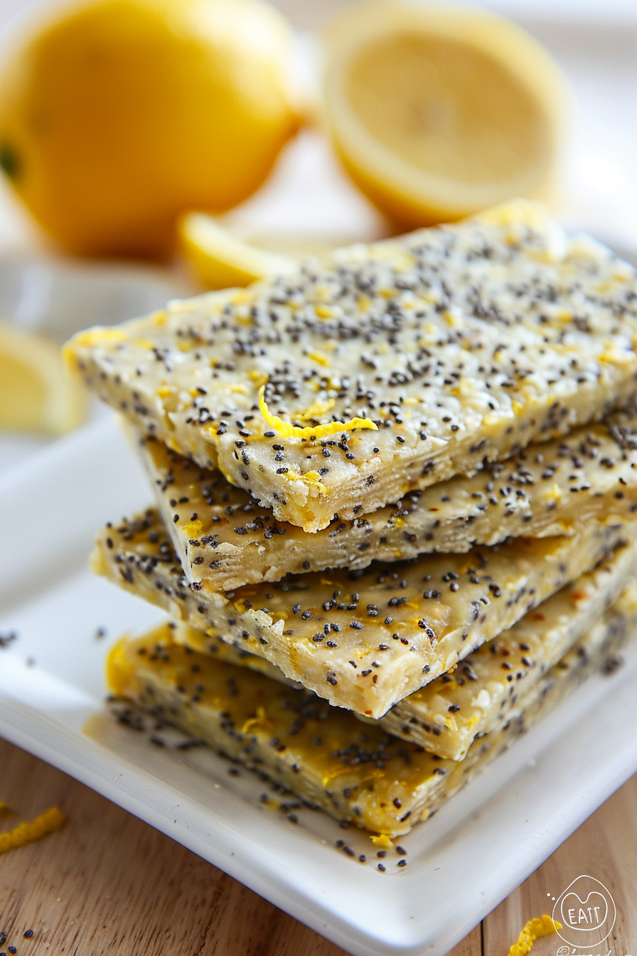 Keto Lemon Poppy Seed Granola Bars Ready to Eat