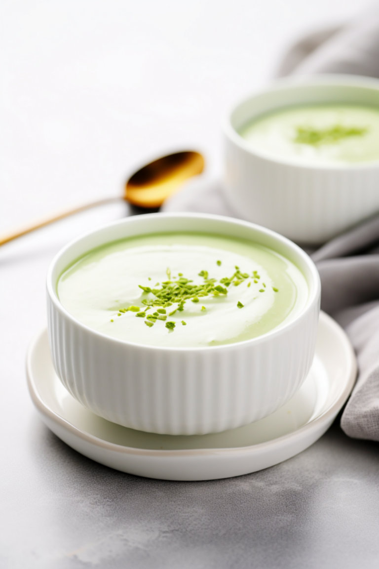 Keto Matcha Green Tea Panna Cotta with Coconut Milk_001