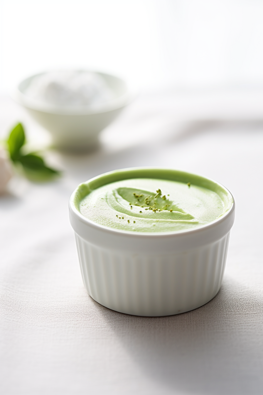 Keto Matcha Green Tea Panna Cotta Setting