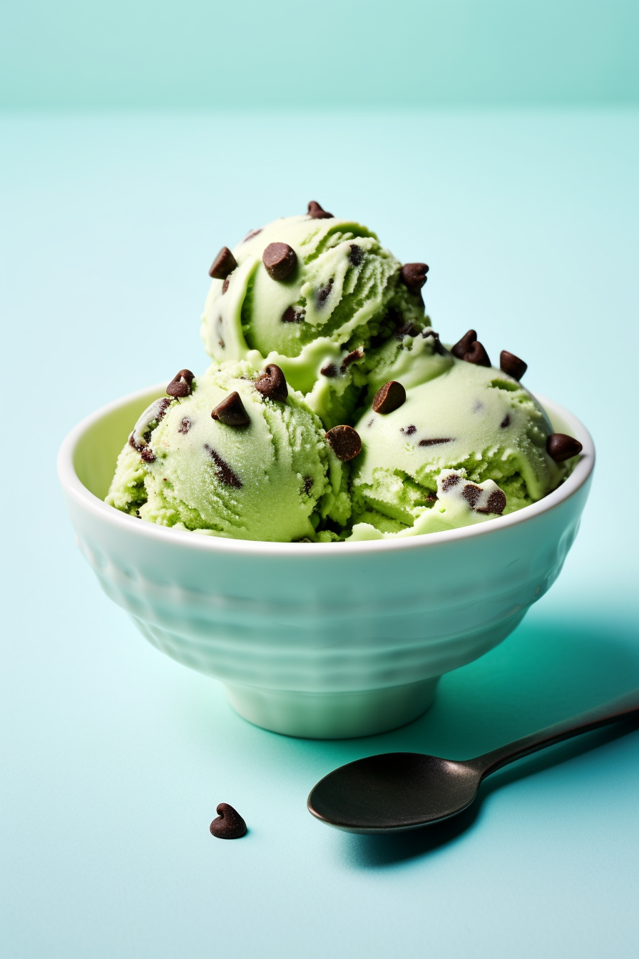 Keto Mint Chocolate Chip Ice Cream Scoop