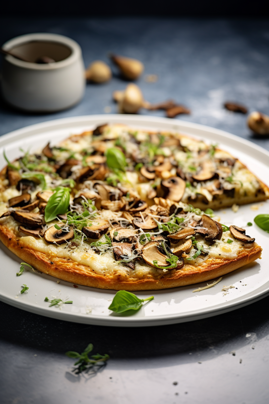 Keto Pizza with Mushrooms and Garlic