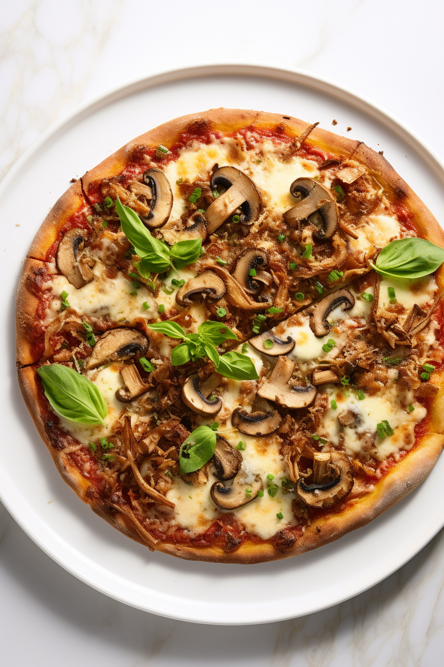 Keto Mushroom and Garlic Pizza