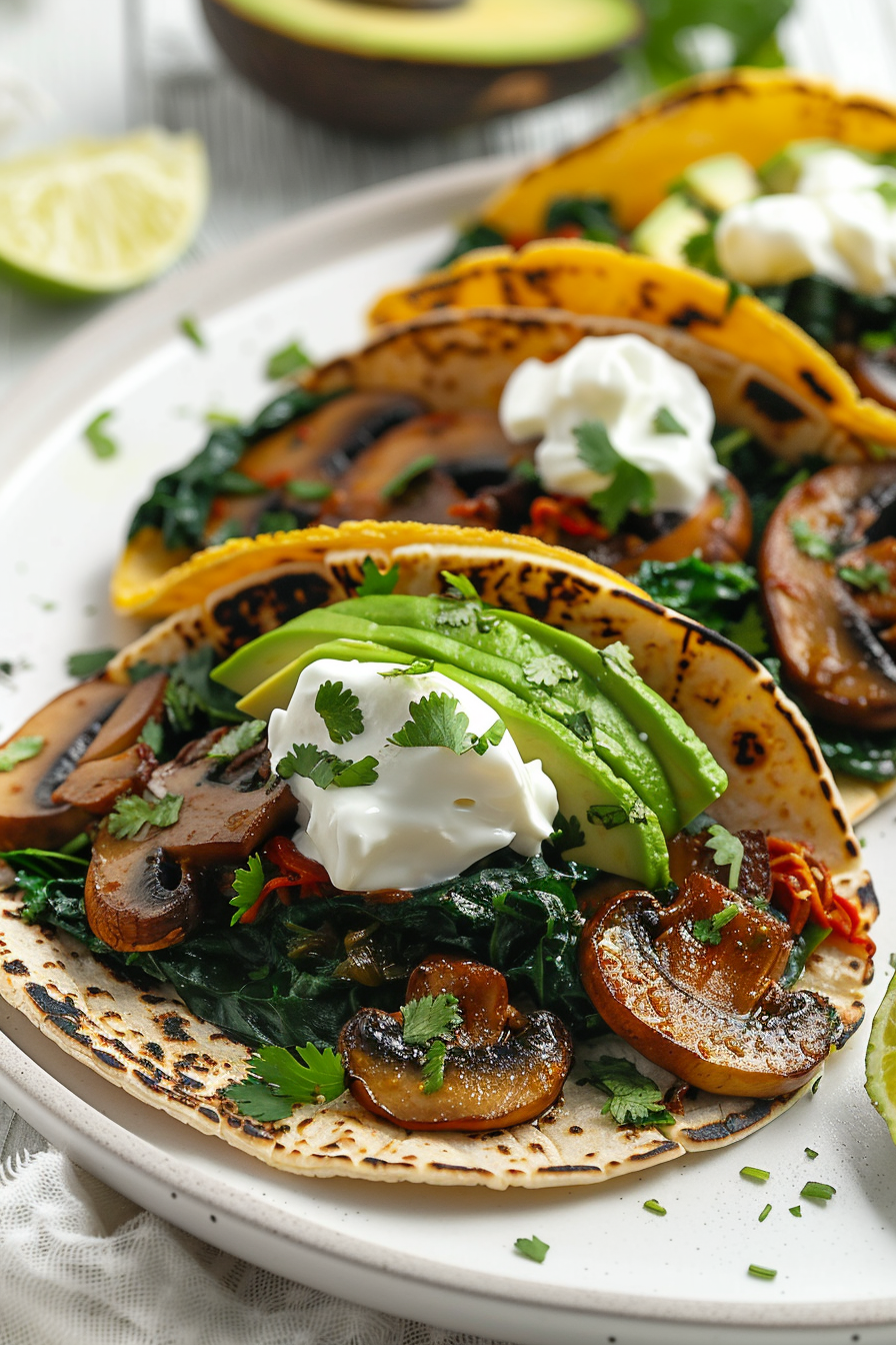 Keto Mushroom and Swiss Chard Tacos