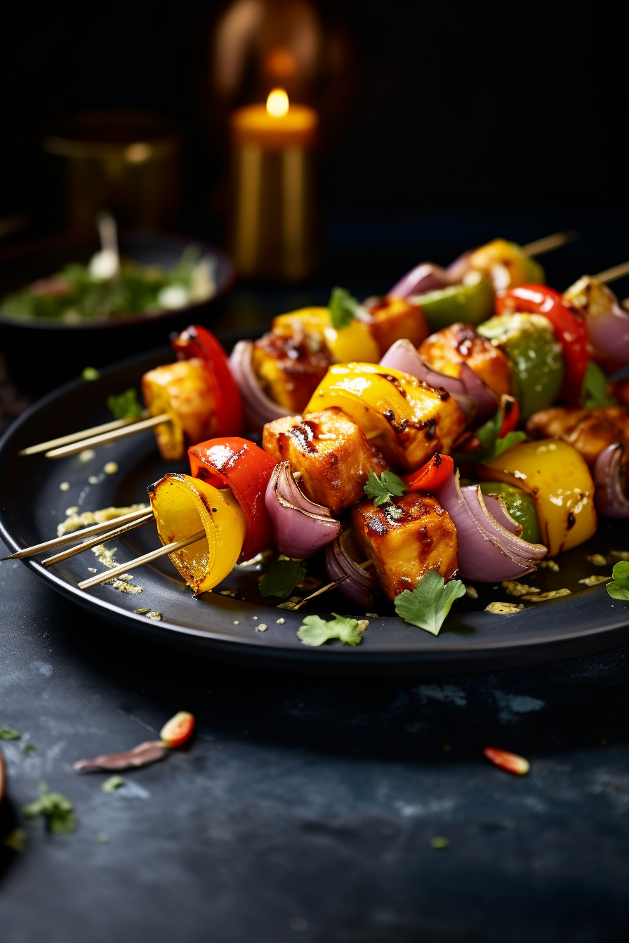 Grilled Keto Paneer Tikka Skewers