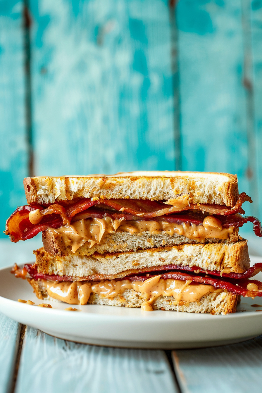 Ingredients for Keto Peanut Butter and Bacon Sandwich