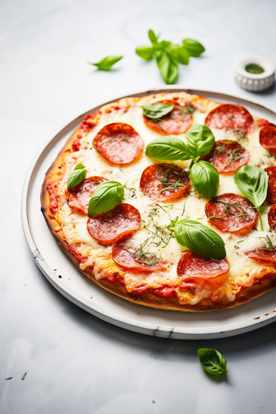 Keto Pepperoni Pizza with Almond Flour Crust