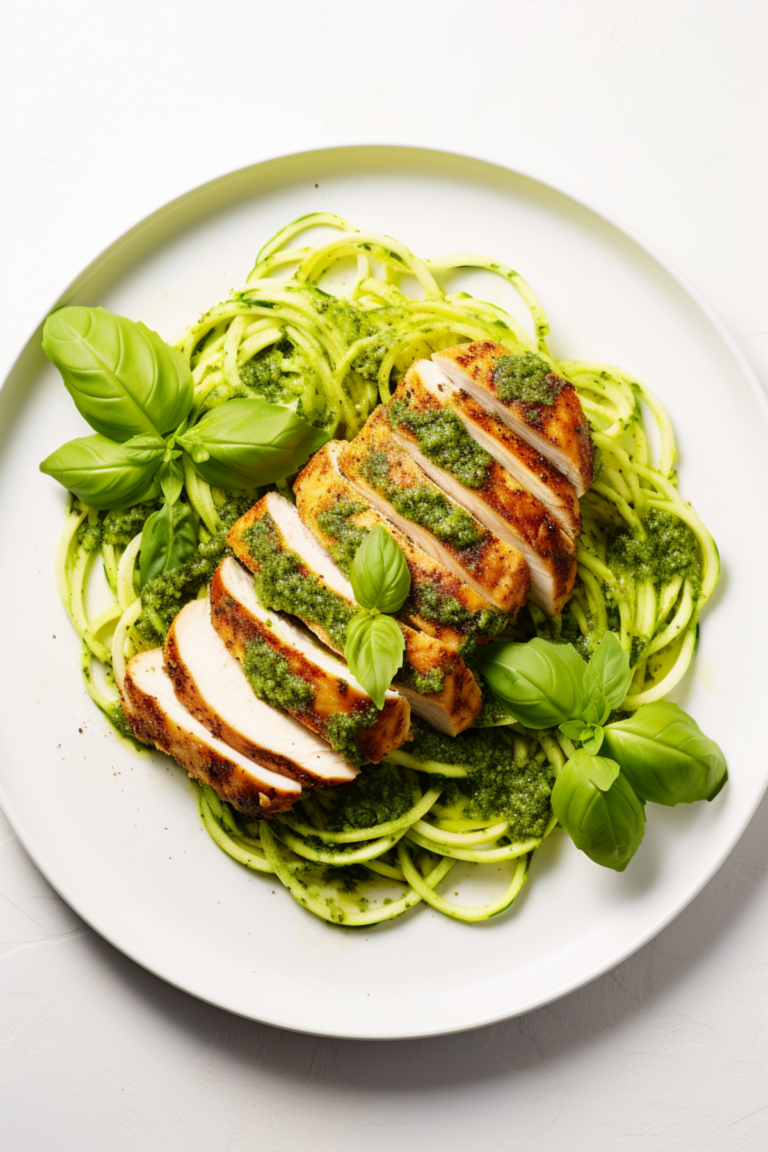 Keto Pesto Chicken Breast with Zoodles_001