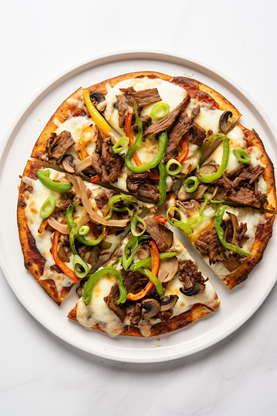Keto Philly Cheesesteak Pizza Baked