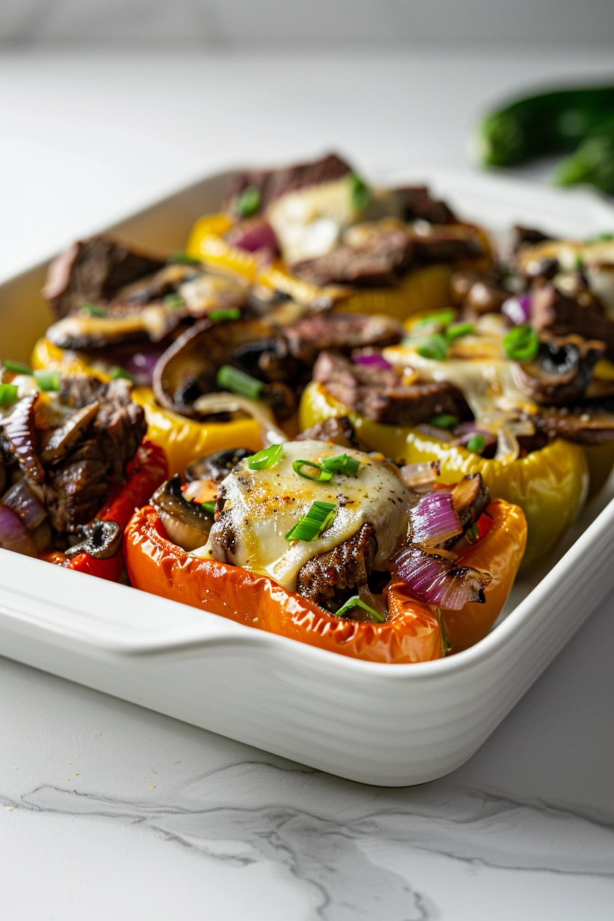 Keto Philly Cheesesteak Stuffed Peppers_001