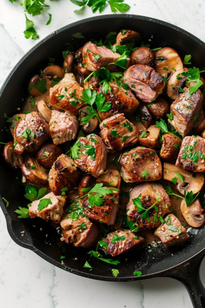 Keto Pork and Mushroom Skillet_001