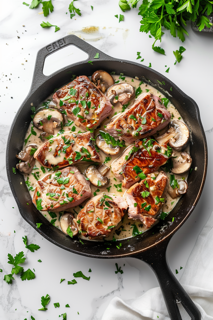 Keto Pork and Mushroom Skillet