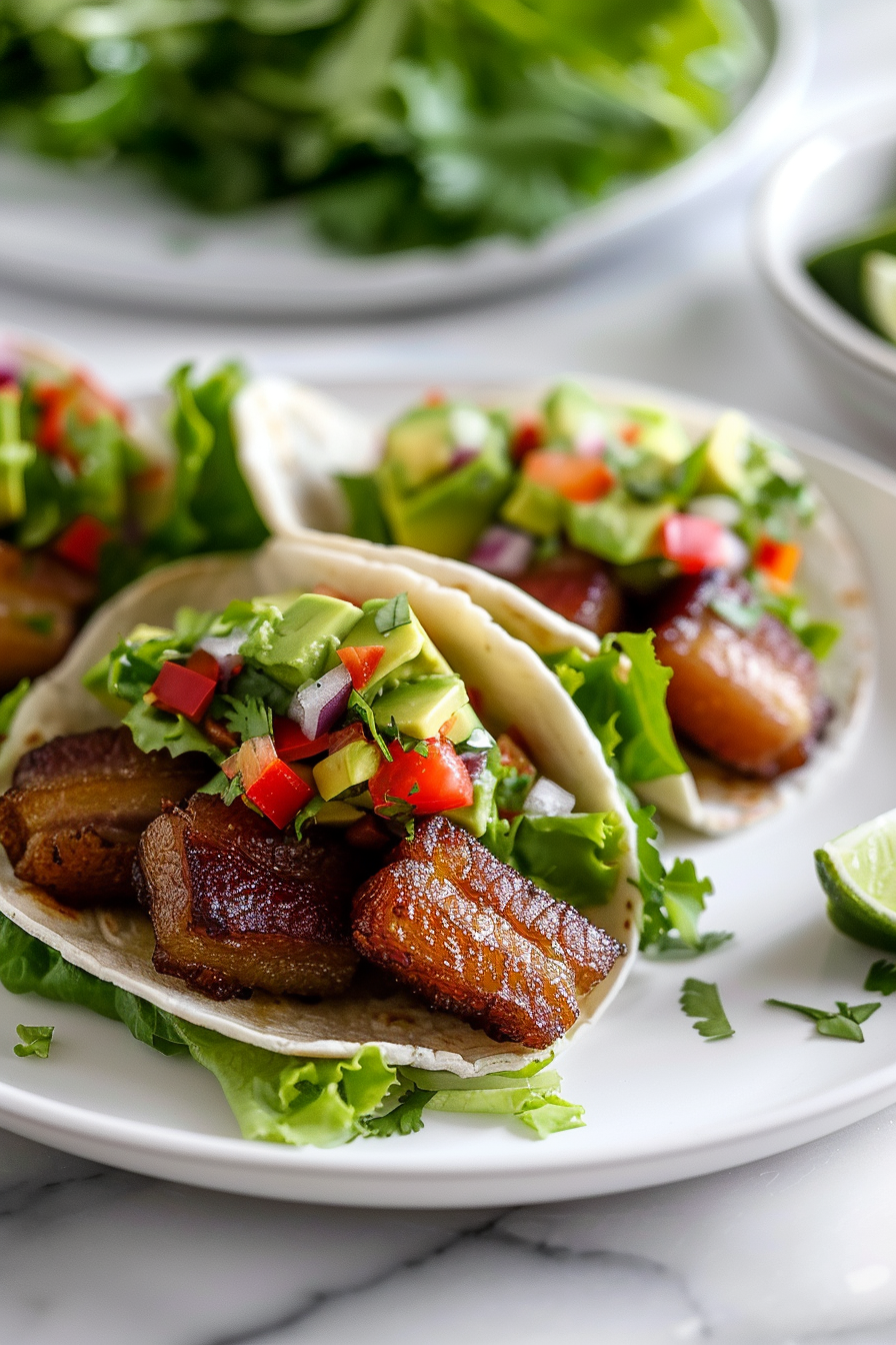 Preparing Keto Pork Belly Tacos