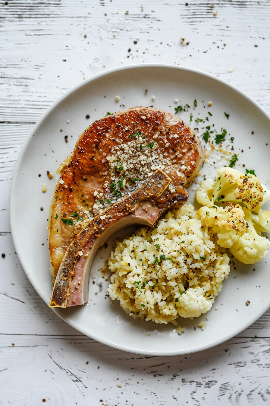 Keto Pork Chop with Parmesan Crust Cooking