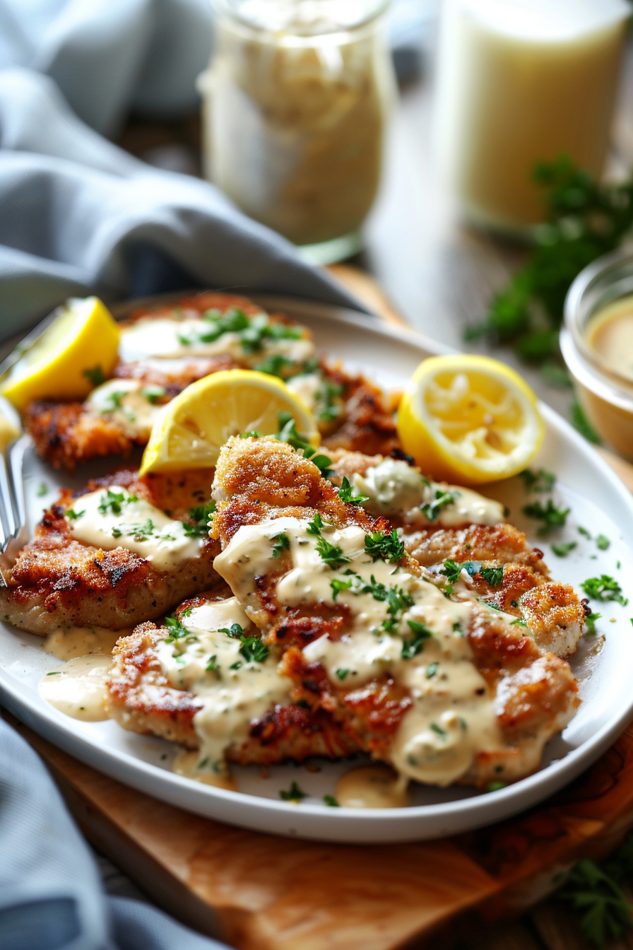 Preparing Keto Pork Schnitzel