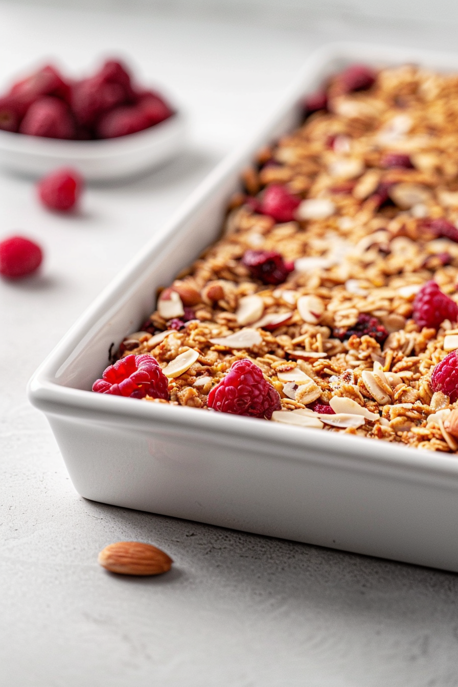 Ingredients for Keto Raspberry Almond Granola Bars