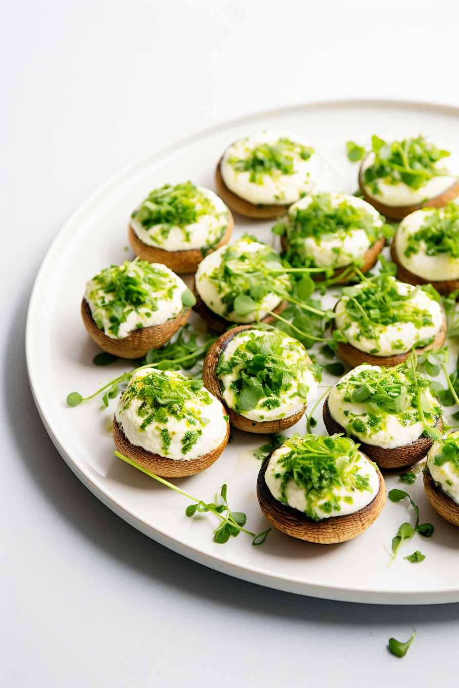 Ingredients for Keto Ricotta and Herb Stuffed Mushrooms