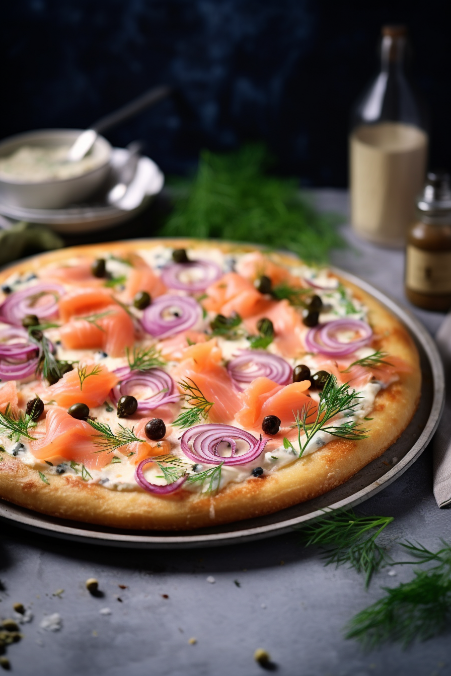 Keto Salmon and Cream Cheese Pizza