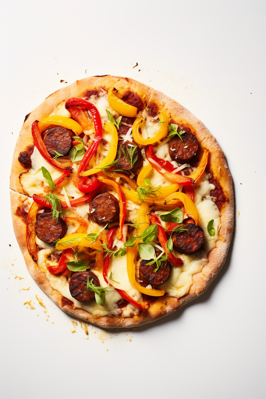 Baked Keto Sausage and Peppers Pizza