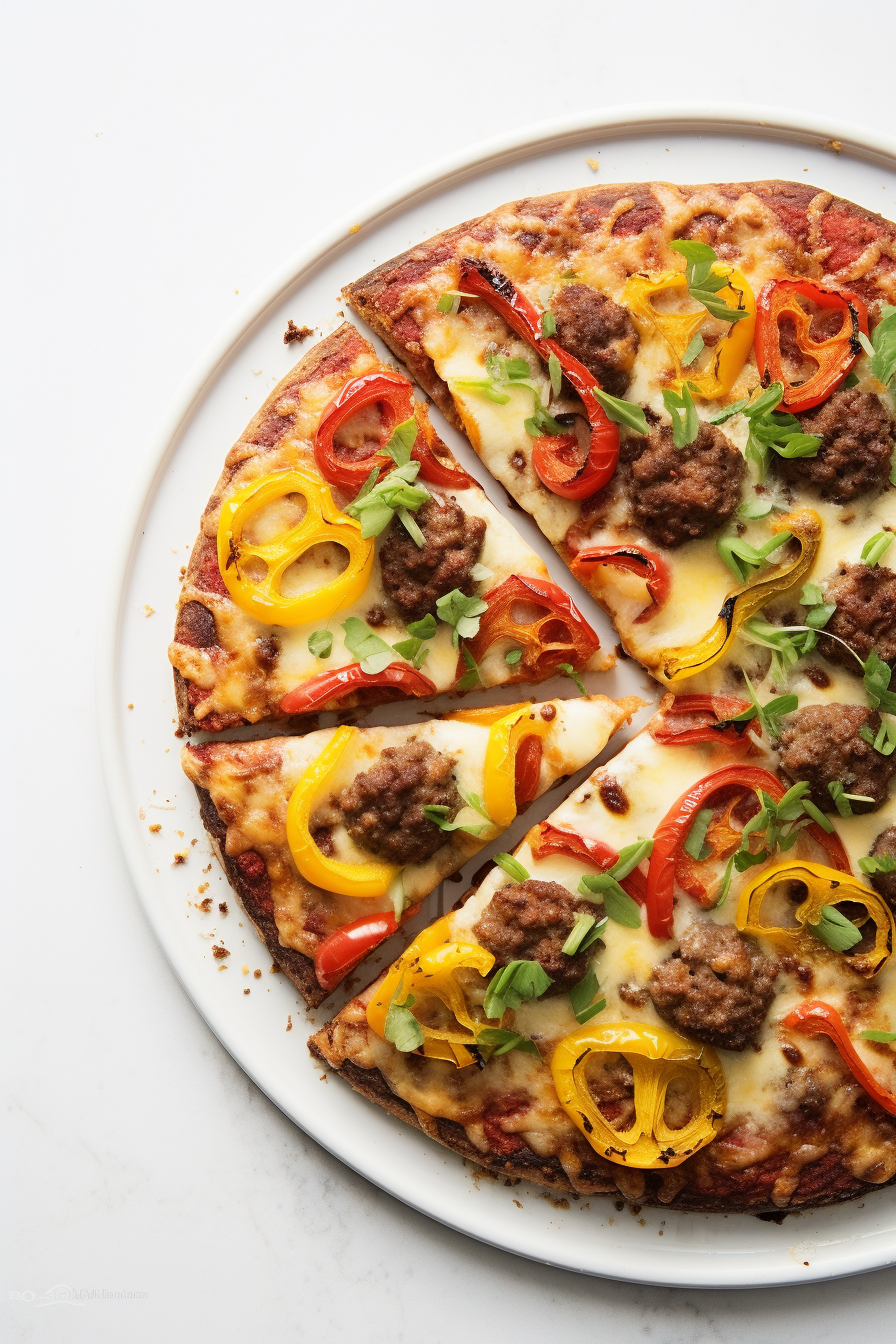 Keto Sausage and Peppers Pizza Preparation