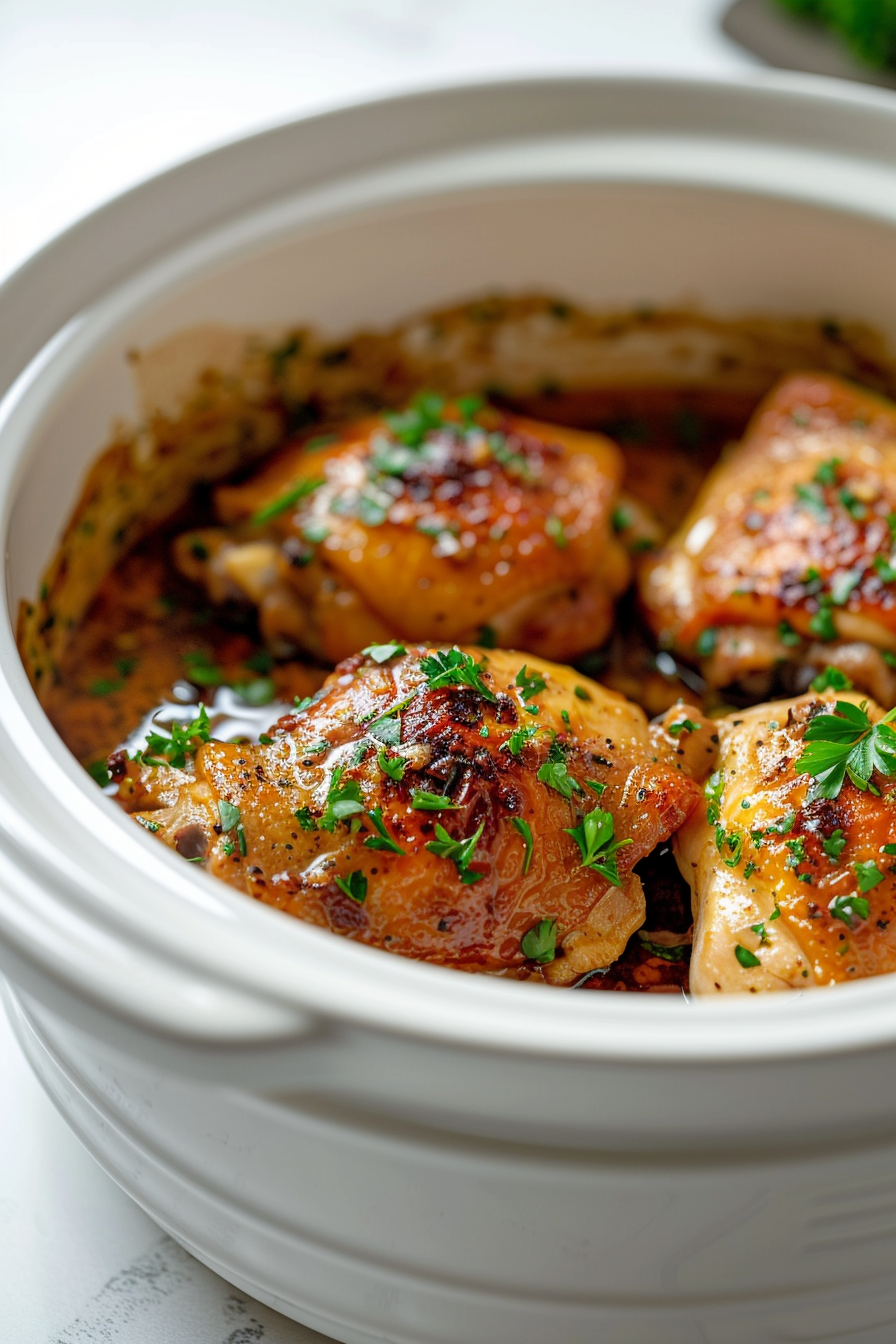 Keto Slow Cooker Garlic Butter Chicken Cooking