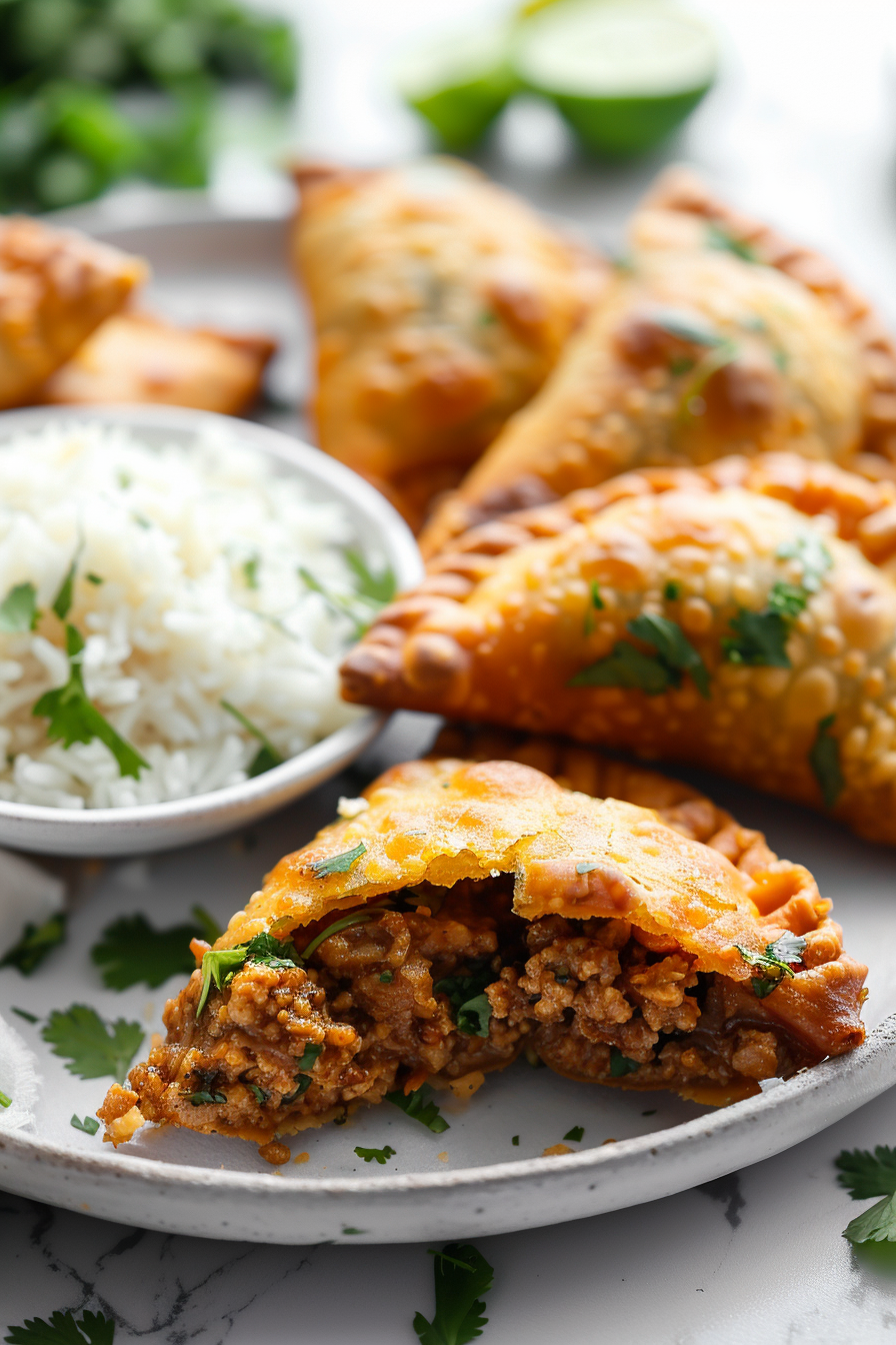 Preparing Keto Spicy Ground Chicken Samosas
