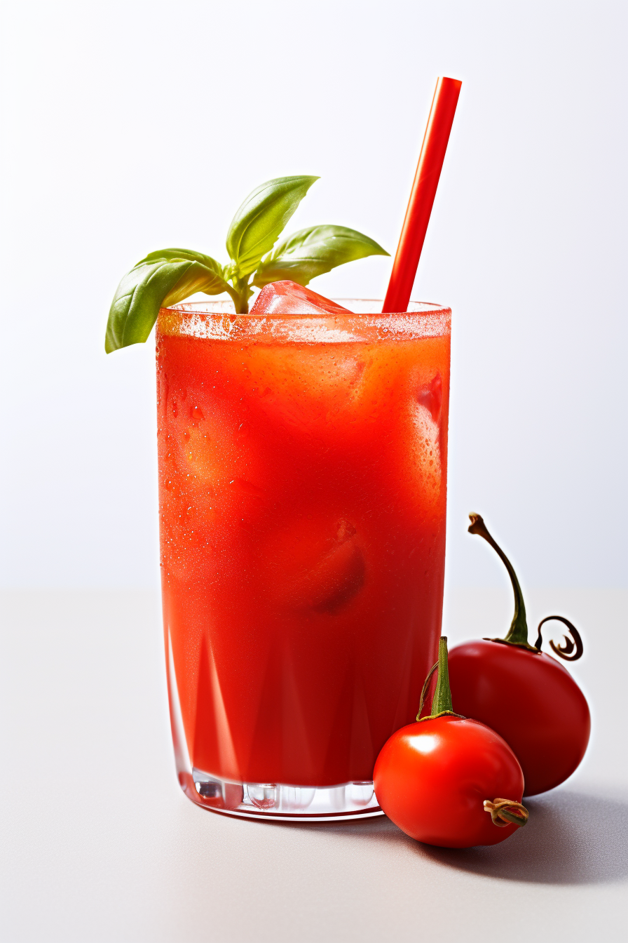 Keto Spicy Tomato and Red Pepper Juice Served