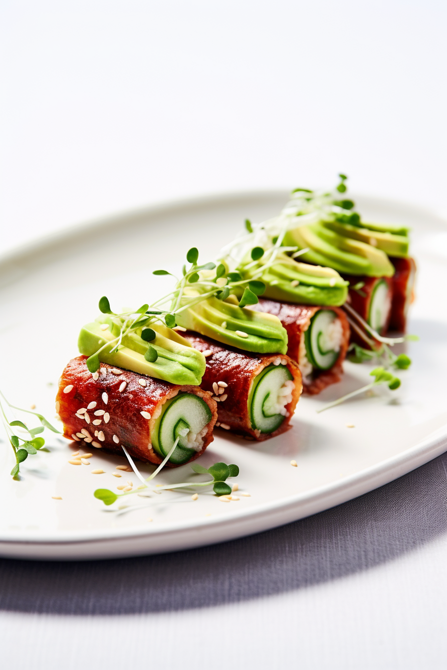 Keto Spicy Tuna Rolls Ready to Serve