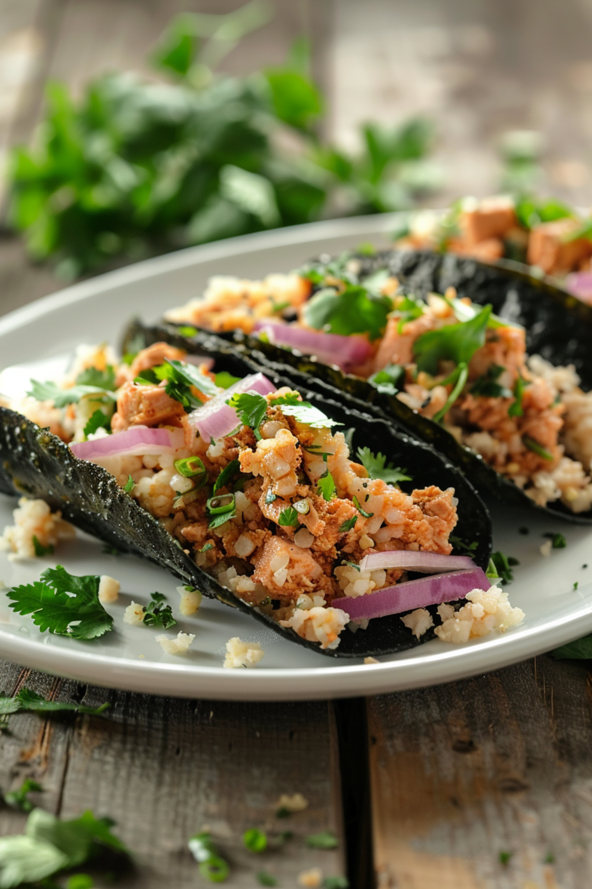 Keto Spicy Tuna Tacos with Seaweed Shells_001