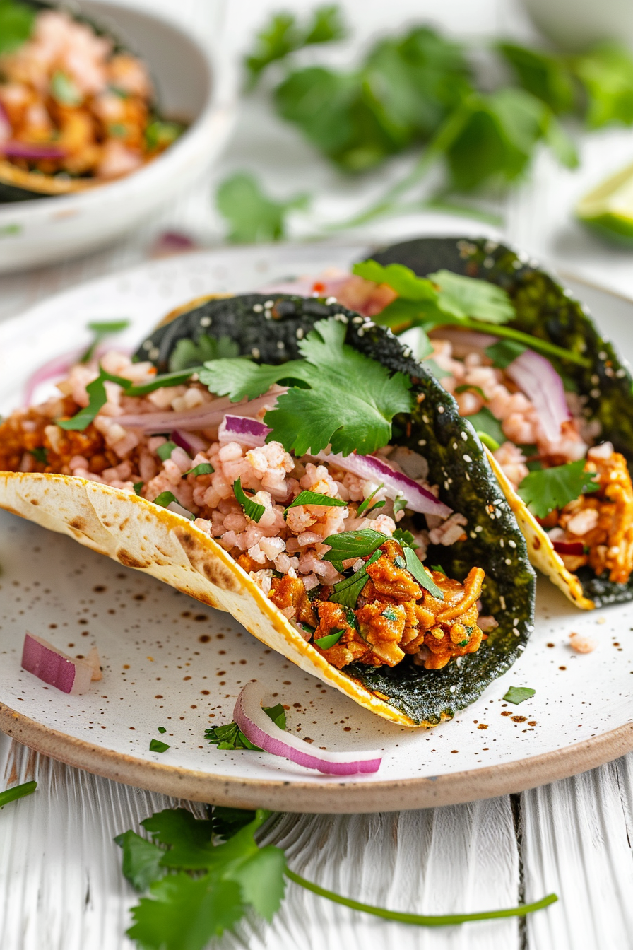 Keto Spicy Tuna Tacos Ready to Serve