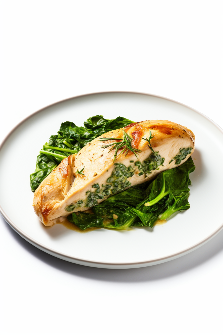 Cooked Keto Spinach and Feta Stuffed Chicken Breast