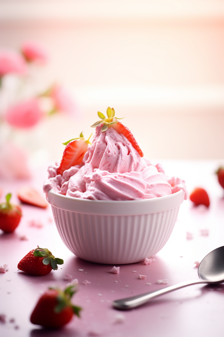 Keto Strawberry Cheesecake Ice Cream Ready to Serve