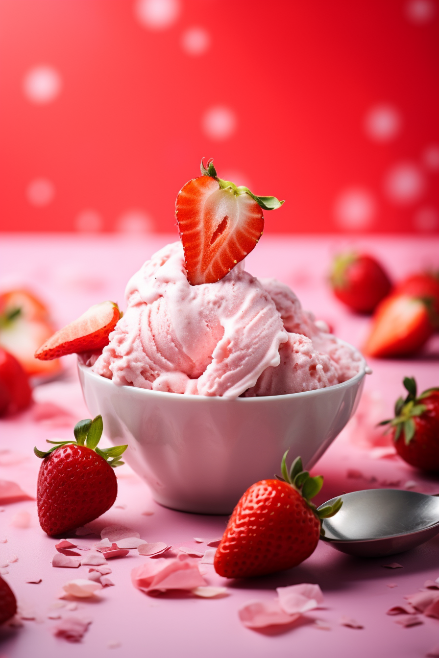 Preparing Keto Strawberry Cheesecake Ice Cream