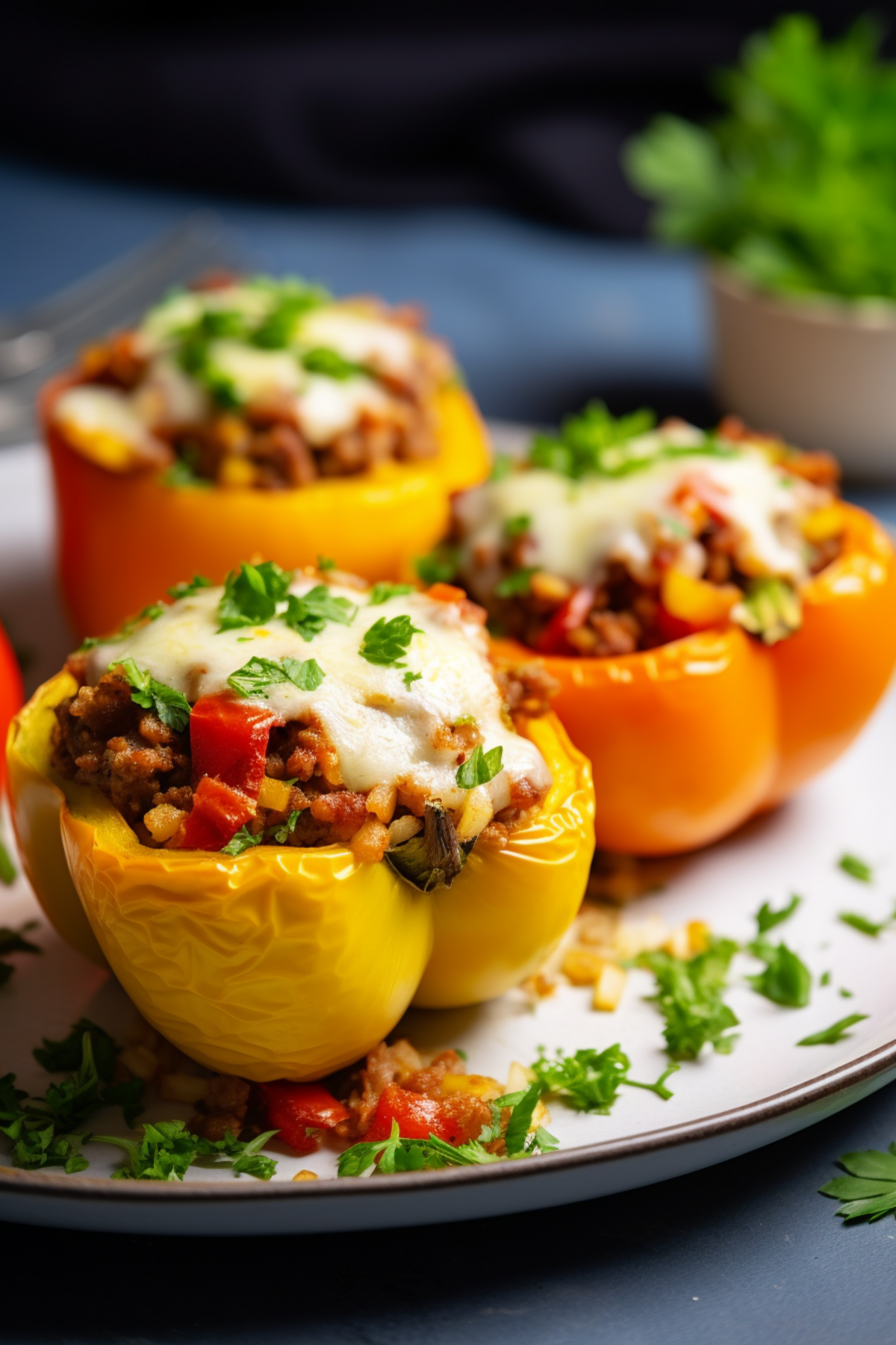 Keto Stuffed Peppers with Cauliflower Rice and Ground Beef_001