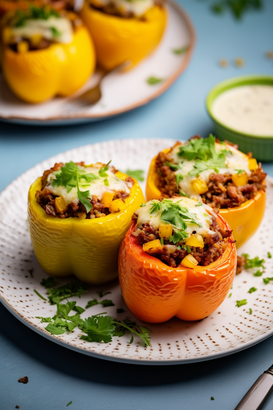Keto Stuffed Peppers Ready to Serve