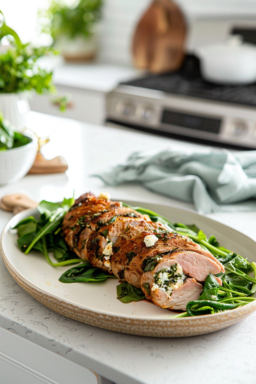Keto Stuffed Pork Tenderloin Ready to Serve