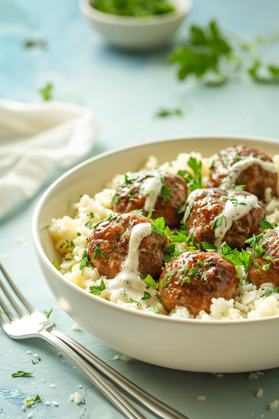 Keto Swedish Meatballs Served
