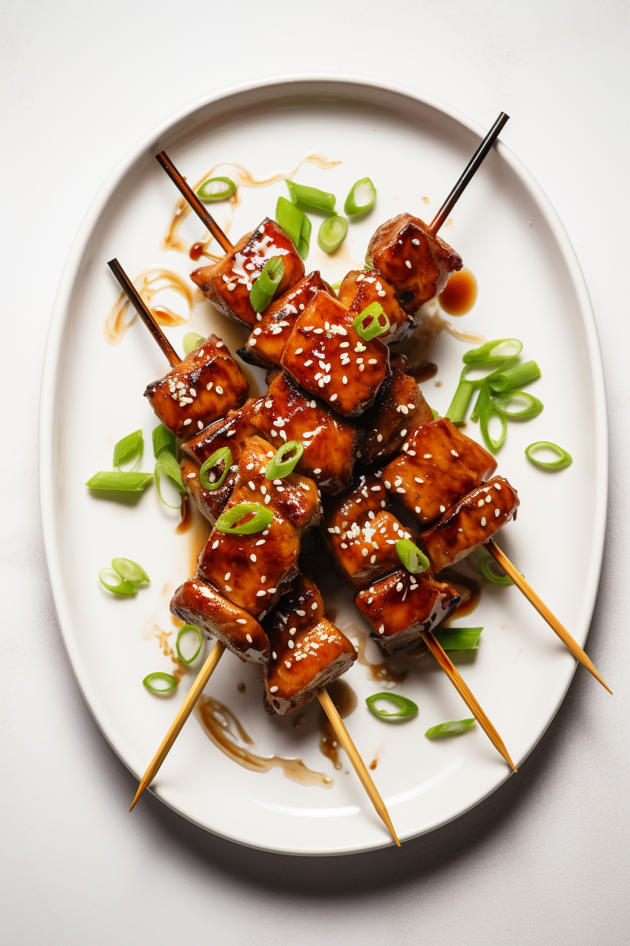Preparing Keto Teriyaki Chicken Skewers