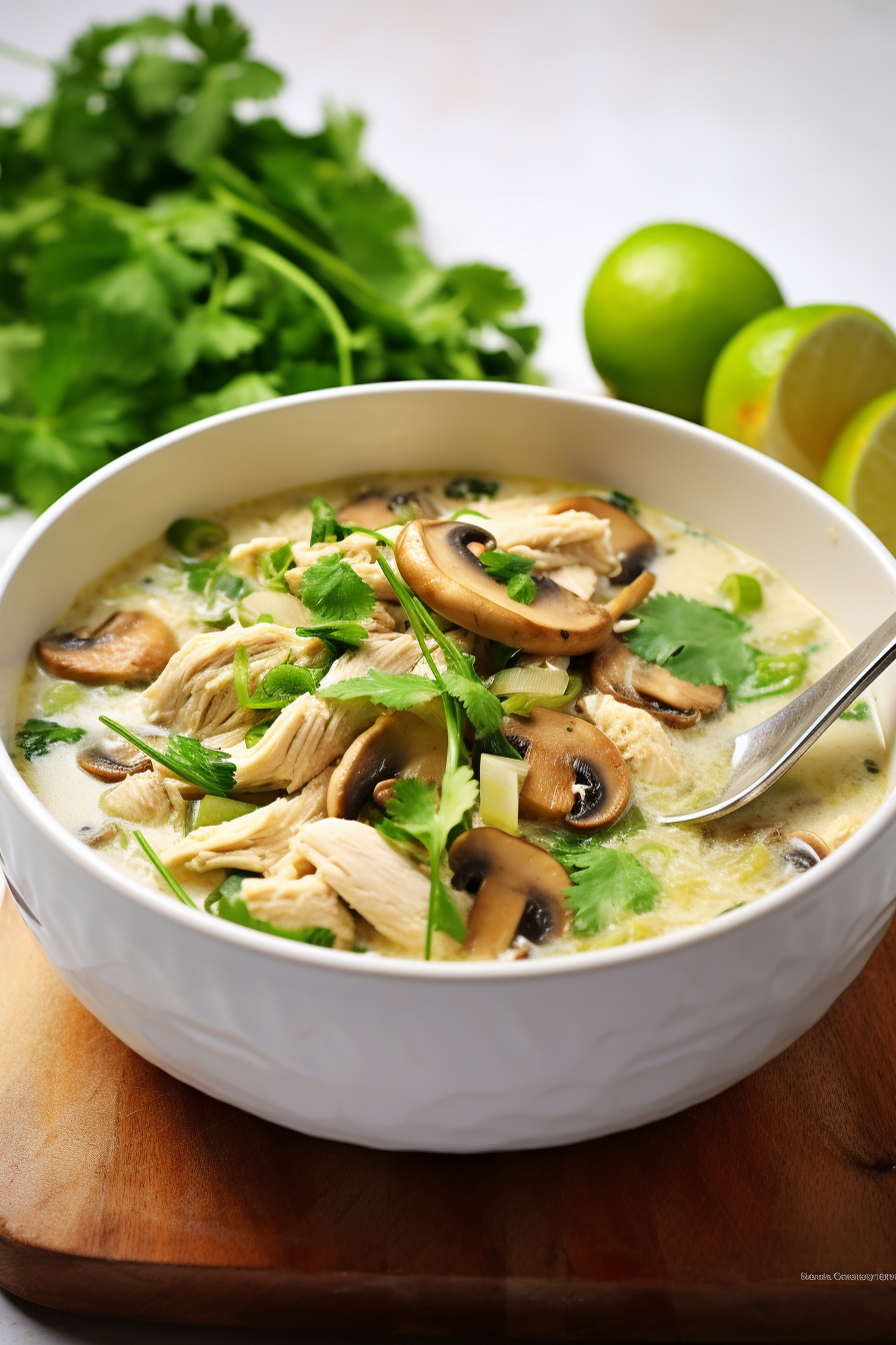 Keto Thai Coconut Chicken Soup Cooking