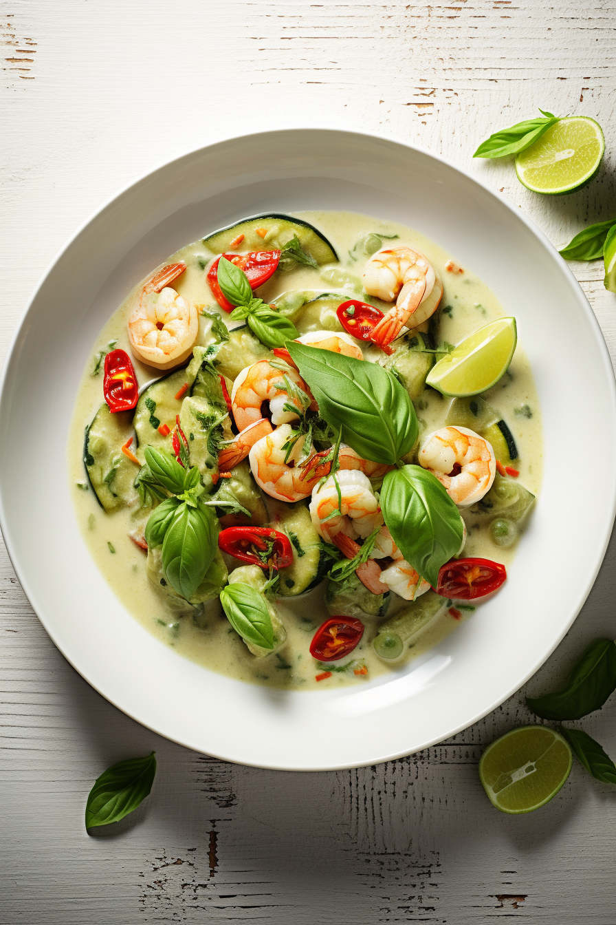 Preparing Keto Thai Green Curry with Shrimp
