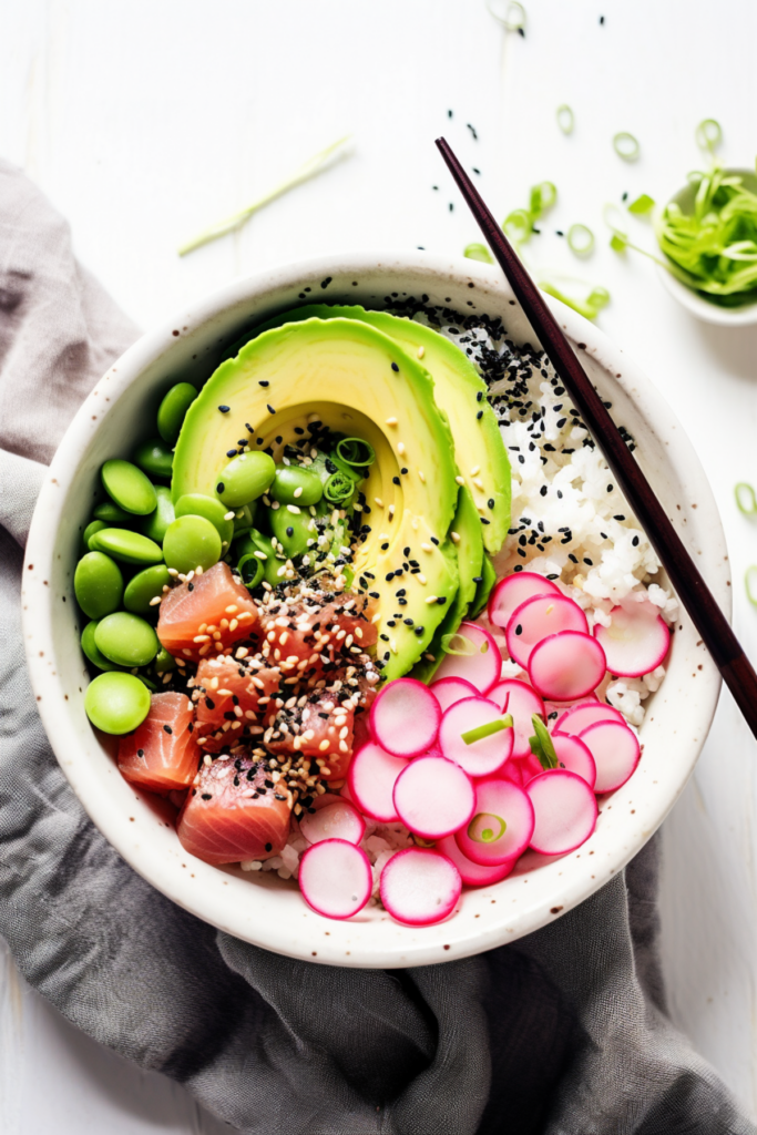 Keto Tuna Poke Bowl with Cauliflower Rice_001