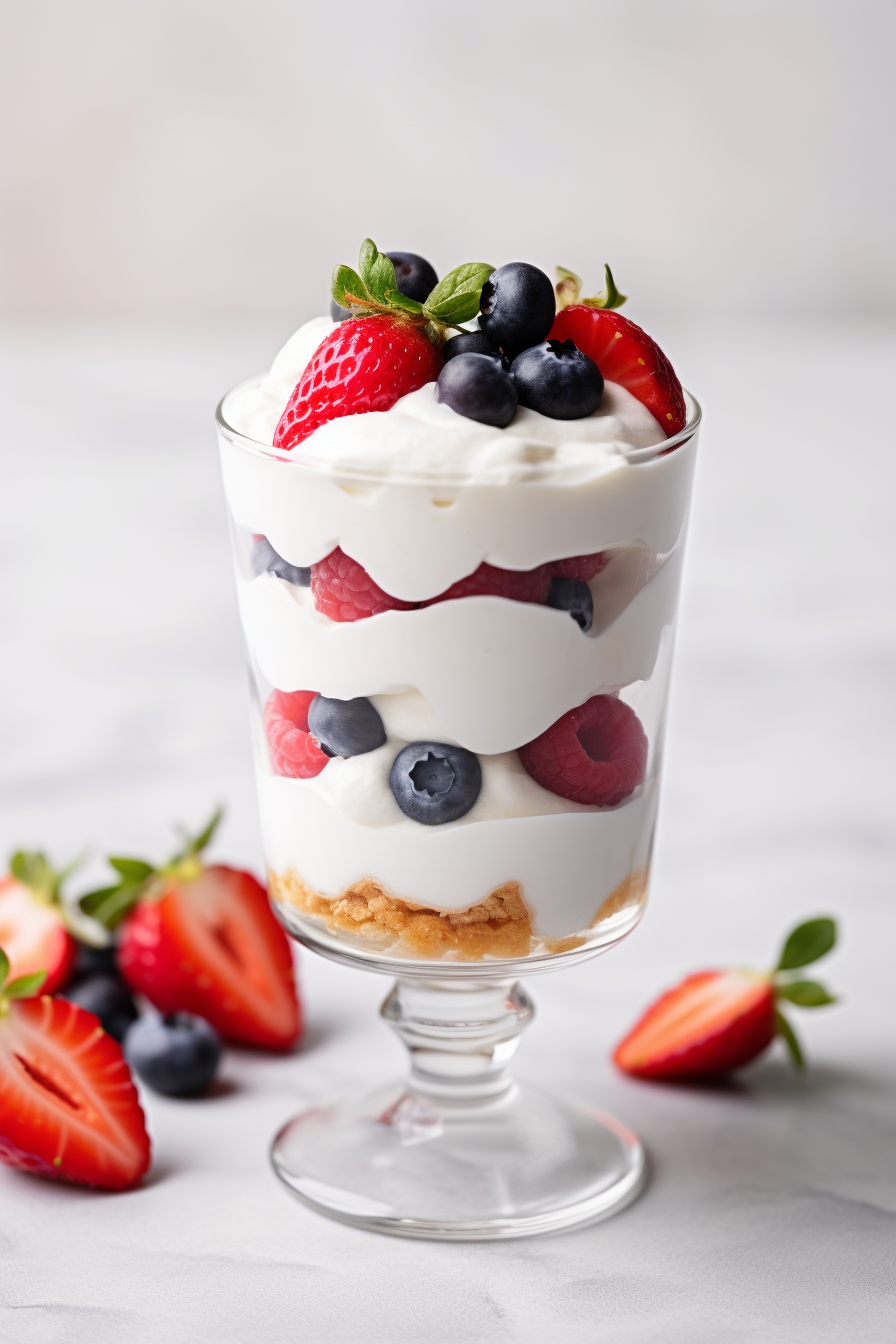 Keto Vanilla Whipped Cream Berry Parfait Ready to Serve