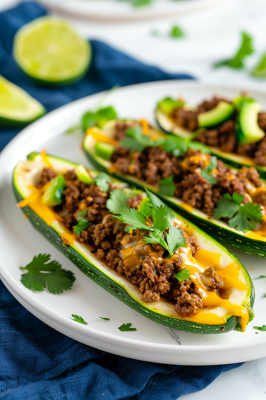 Keto Zucchini and Ground Beef Tacos