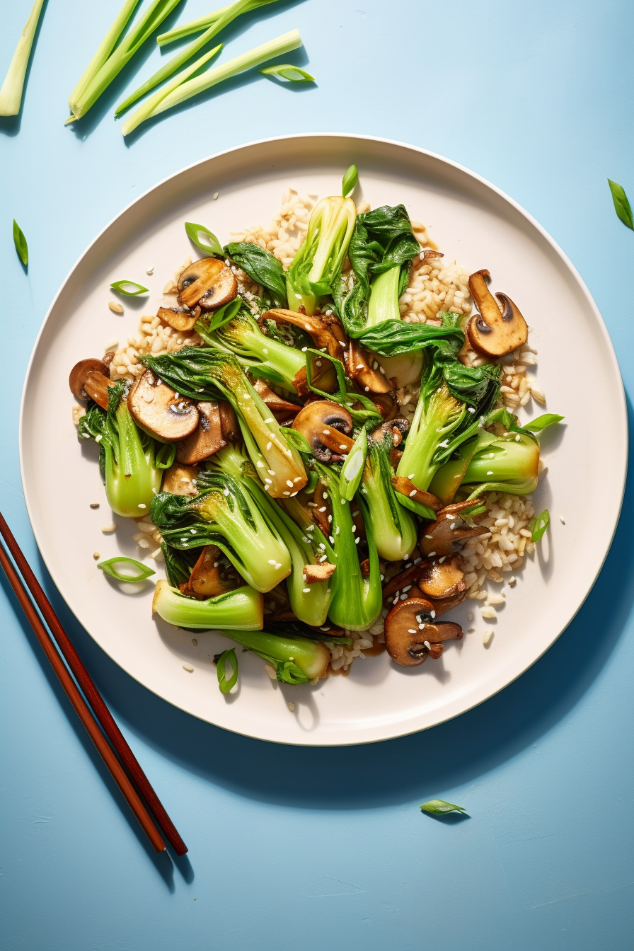 Cooking Low-Carb Asian Bok Choy and Mushroom Stir-Fry