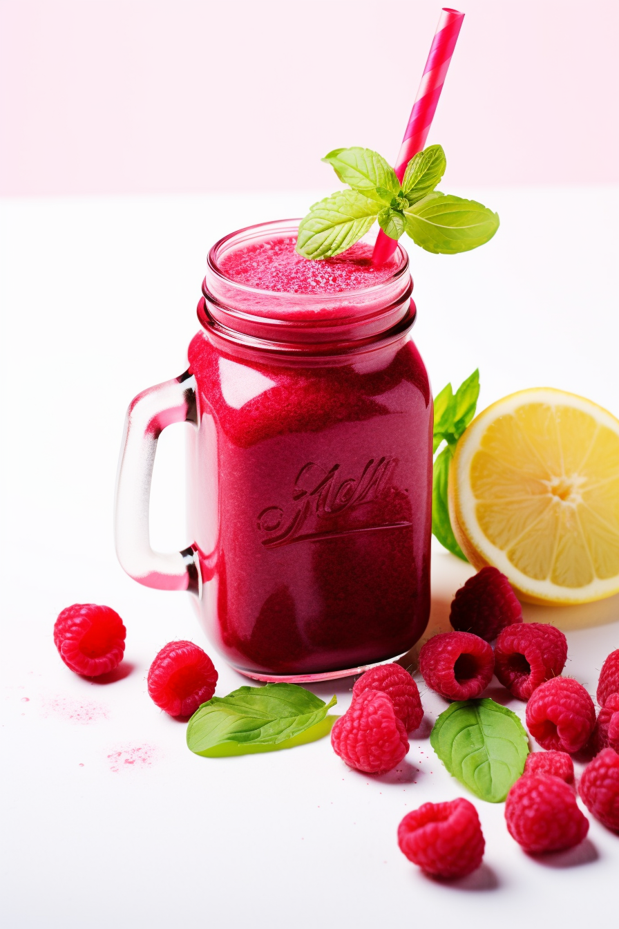 Preparing Low-Carb Beetroot and Raspberry Detox Juice
