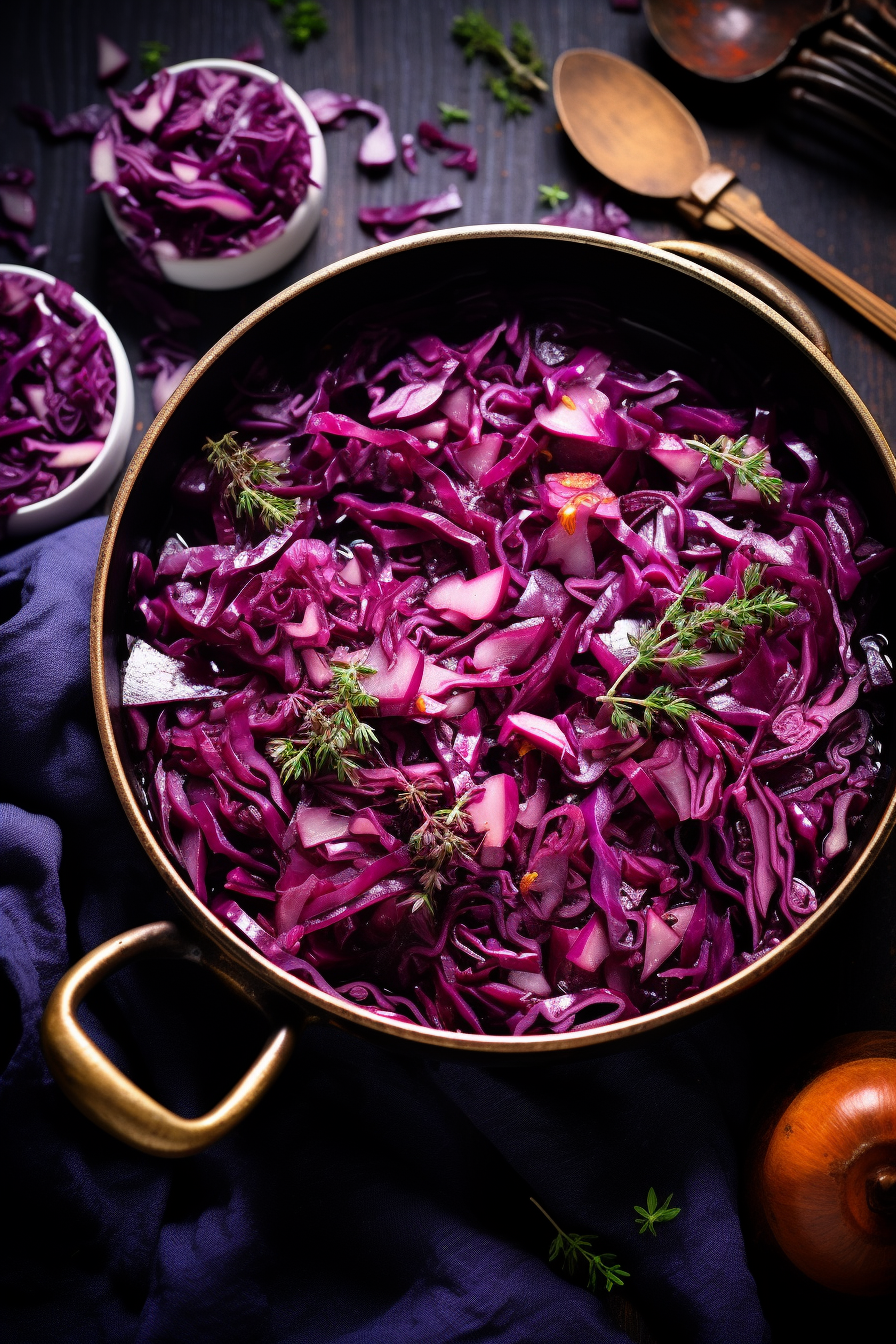 Low Carb Braised Red Cabbage with Apple