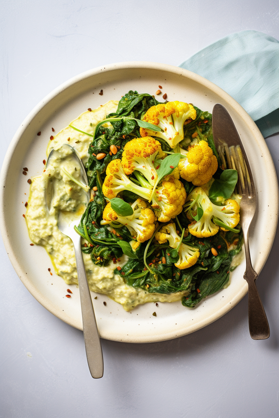 Low-Carb Cauliflower and Spinach Saag