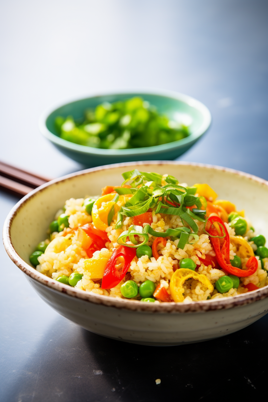 Preparing Low-Carb Japanese Cauliflower Fried Rice