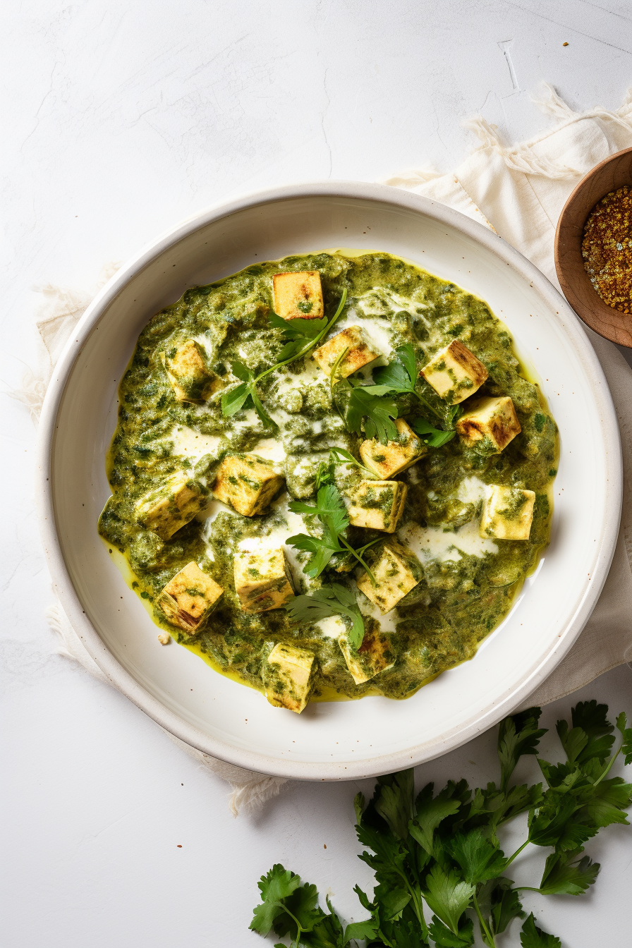 Low-Carb Palak Paneer with Keto Naan